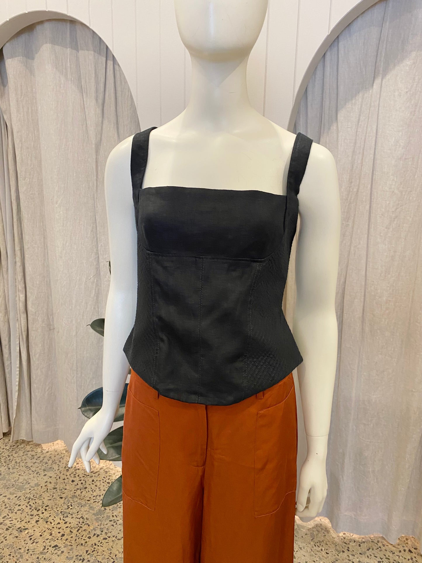 AJE Clover Corded Top in Black - Size 14