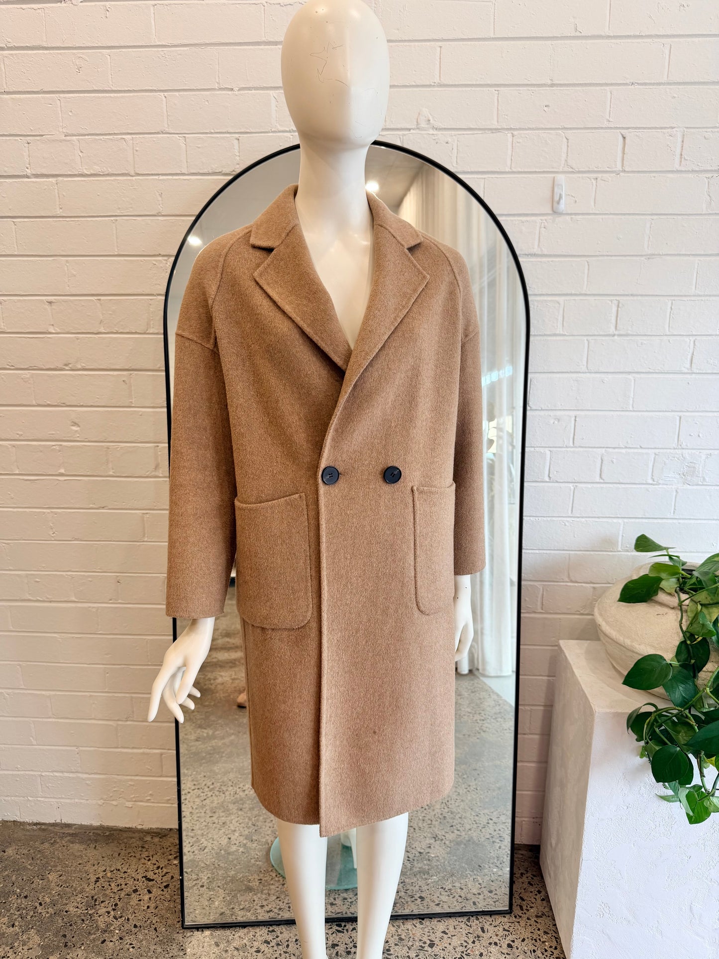 Belle and Bloom Camel Wool Blend Coat - Size XS (8 - 10)