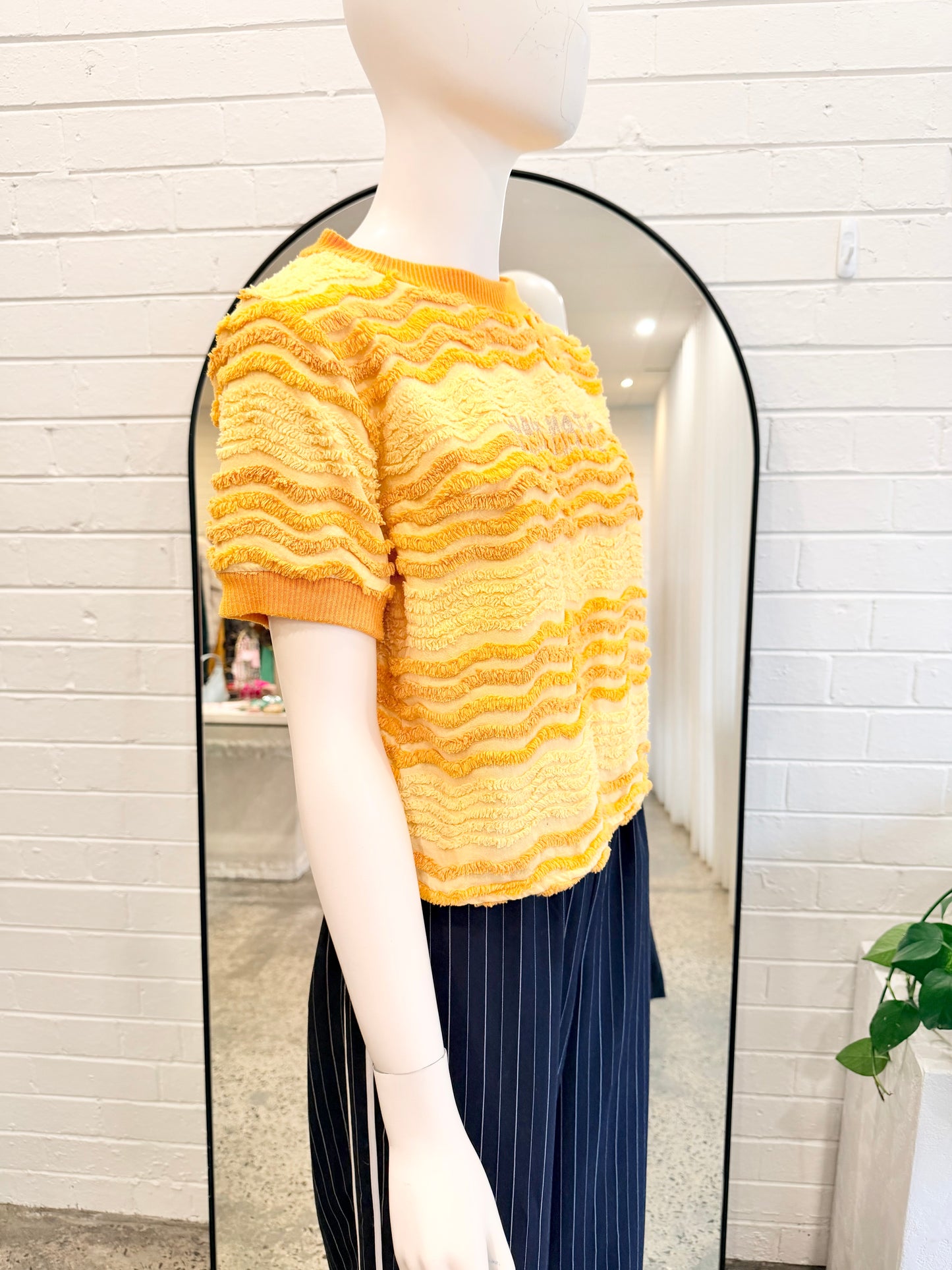 Alice Nightingale Nah Mate Fluffy Tee in Yellow - Size 10