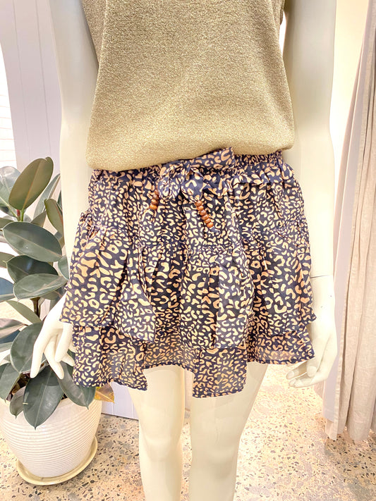 Flannel Adley Frill Shorts in Leopard - Size 3 (12)