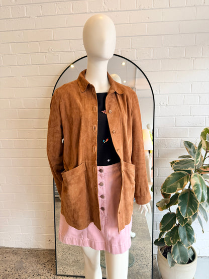 Sezane Camel Suede Will Jacket - Size M