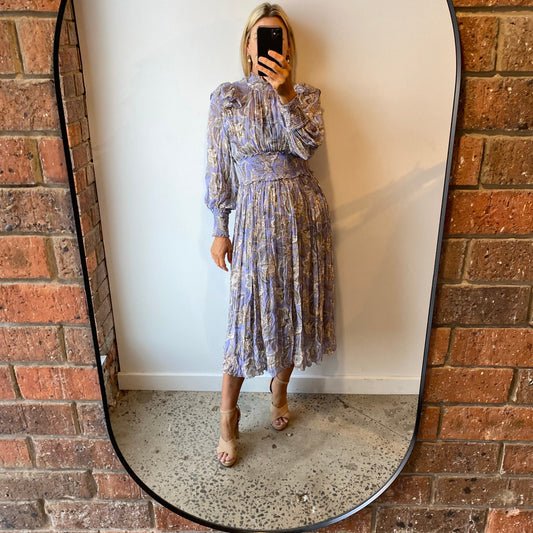 Zimmermann Lucky Shirred Midi Dress - Size 3