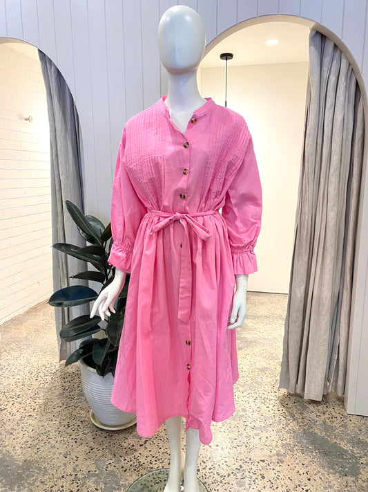 La Boheme Girls Poppy Midi Dress in Pink - One Size