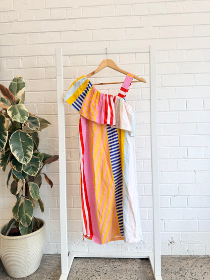Gorman x Mireia Ruiz Striped Midi Dress - Size 10