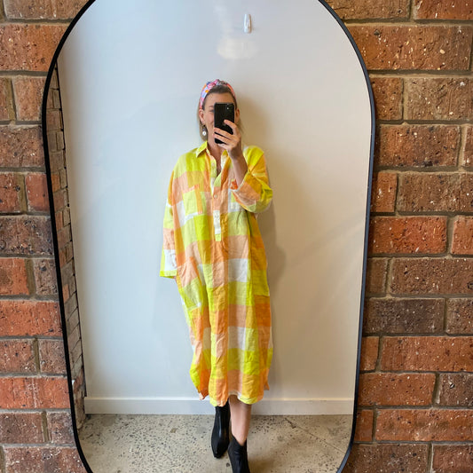 Society of Wonders Gingham Shirt Dress - Size XL