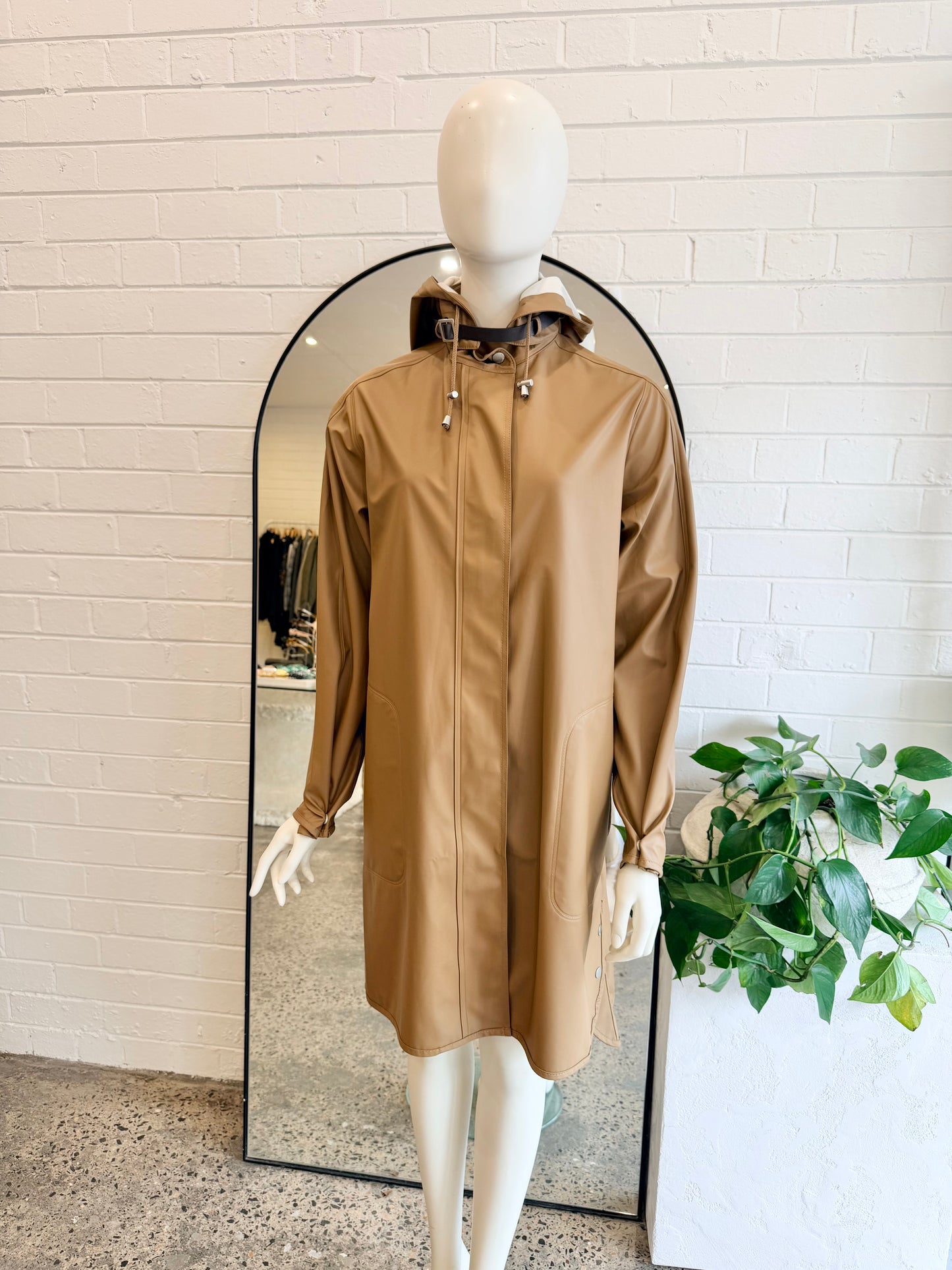 Isle Jacobsen Golden Brown Raincoat  - Size 36 (8)