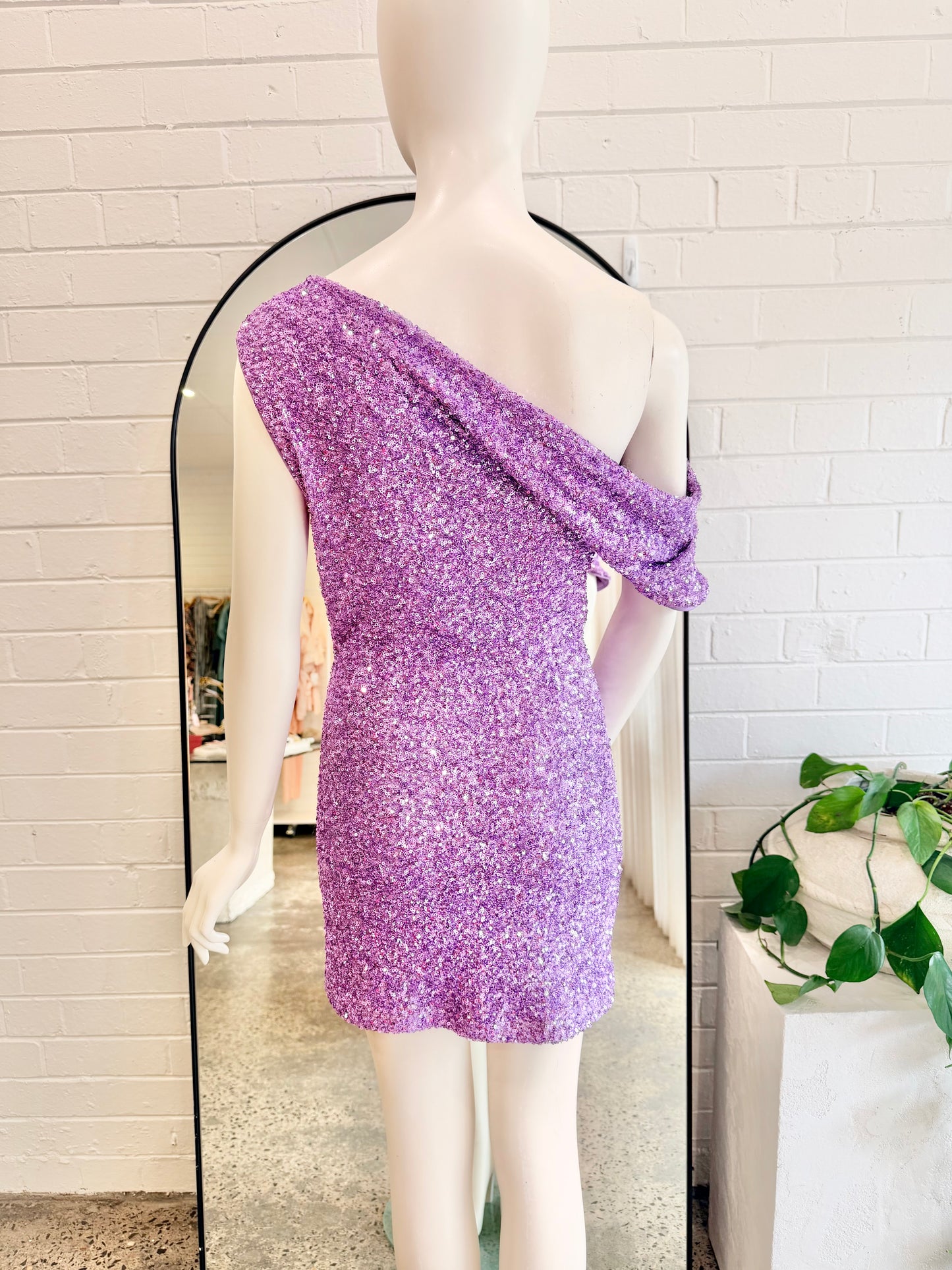 Significant Other Sequin Mini Dress in Purple - Size 8