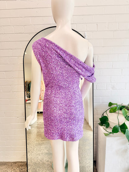 Significant Other Sequin Mini Dress in Purple - Size 8
