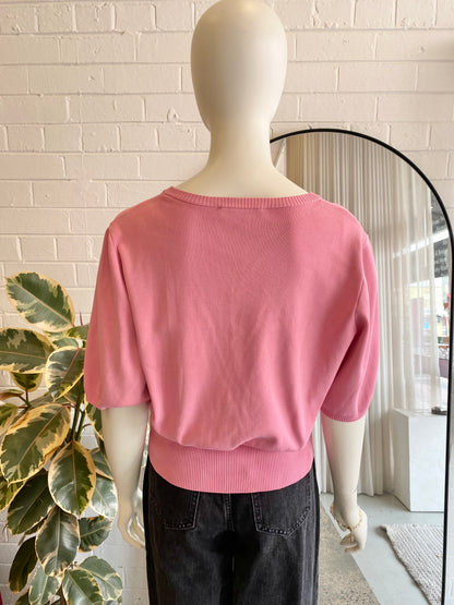 Gestuz Matthea Short Sleeve Cardigan - Size L (12)