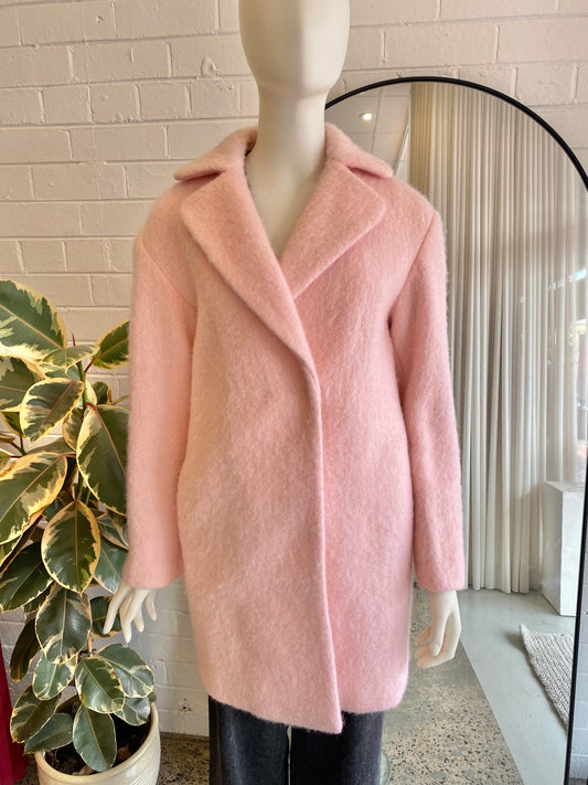 MARCS Wool Blend Coat in Pink - Size 8
