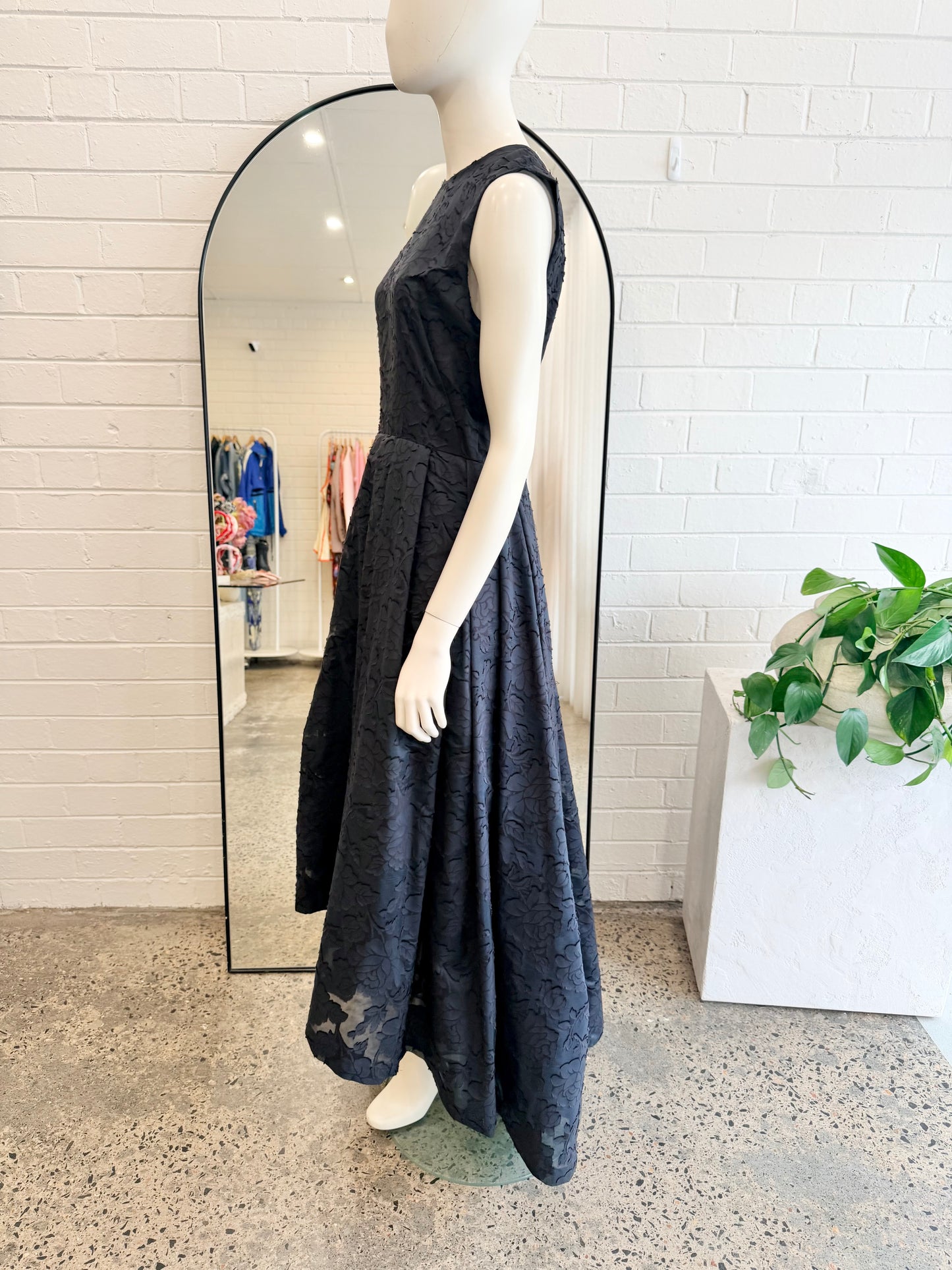 H&M Conscious Floral Textured Gown in Black - Size 12