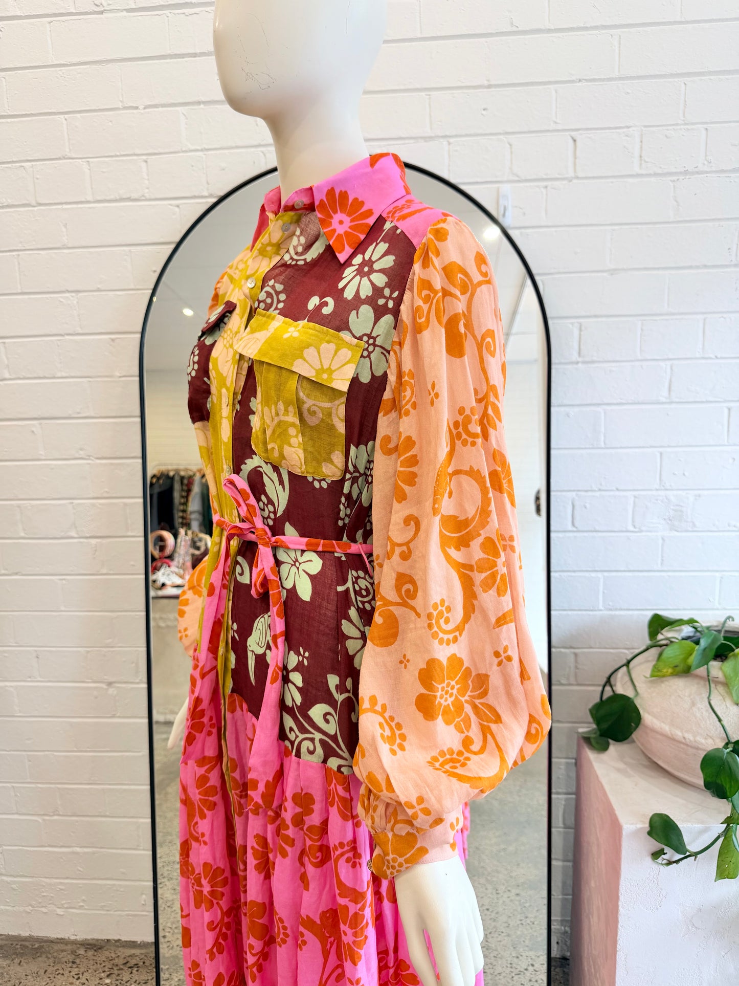 Alemais Multicolour Luis Patchwork Maxi Dress - Size 8- Pre-Loved Geelong