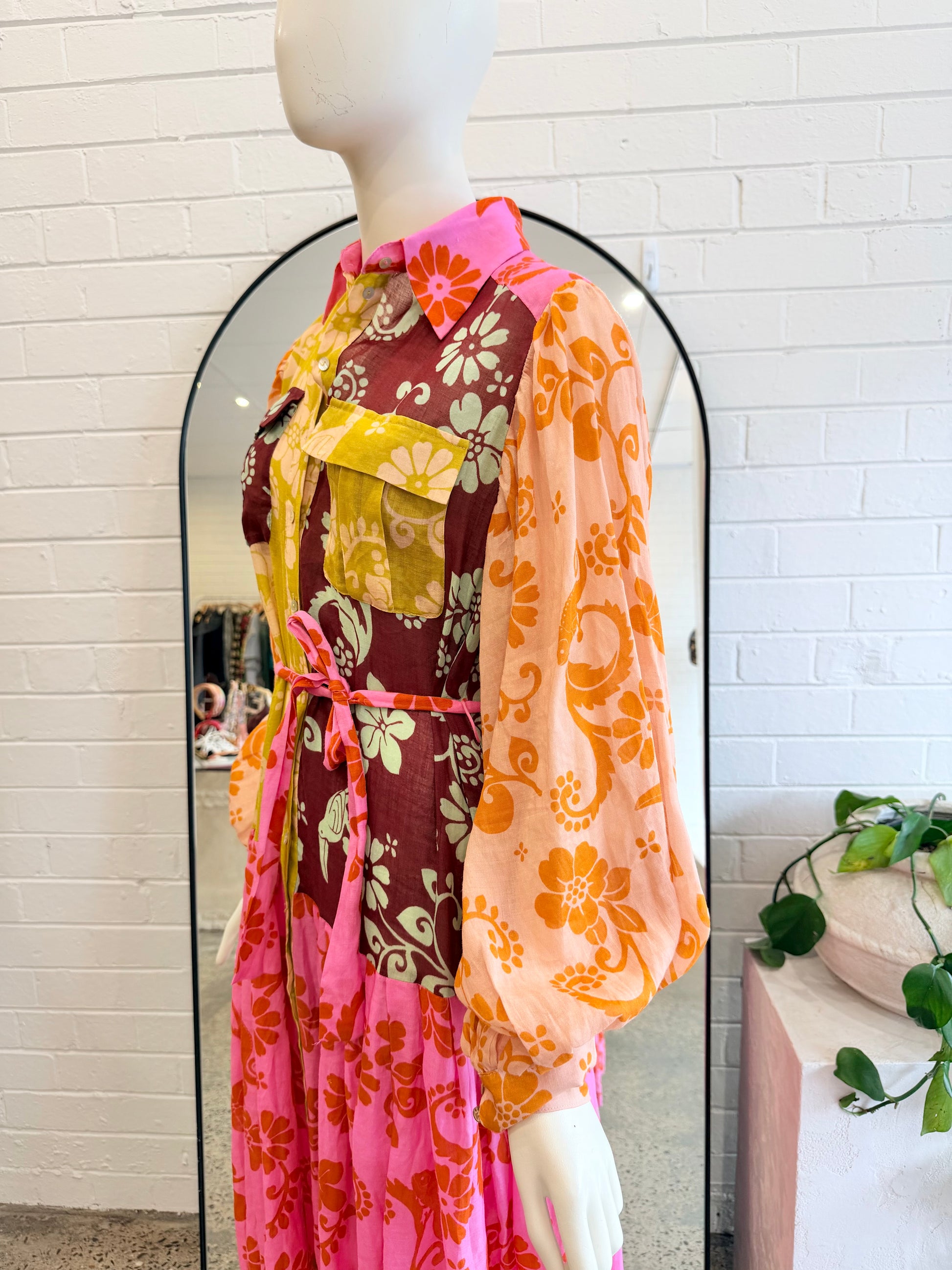 Alemais Multicolour Luis Patchwork Maxi Dress - Size 8- Pre-Loved Geelong
