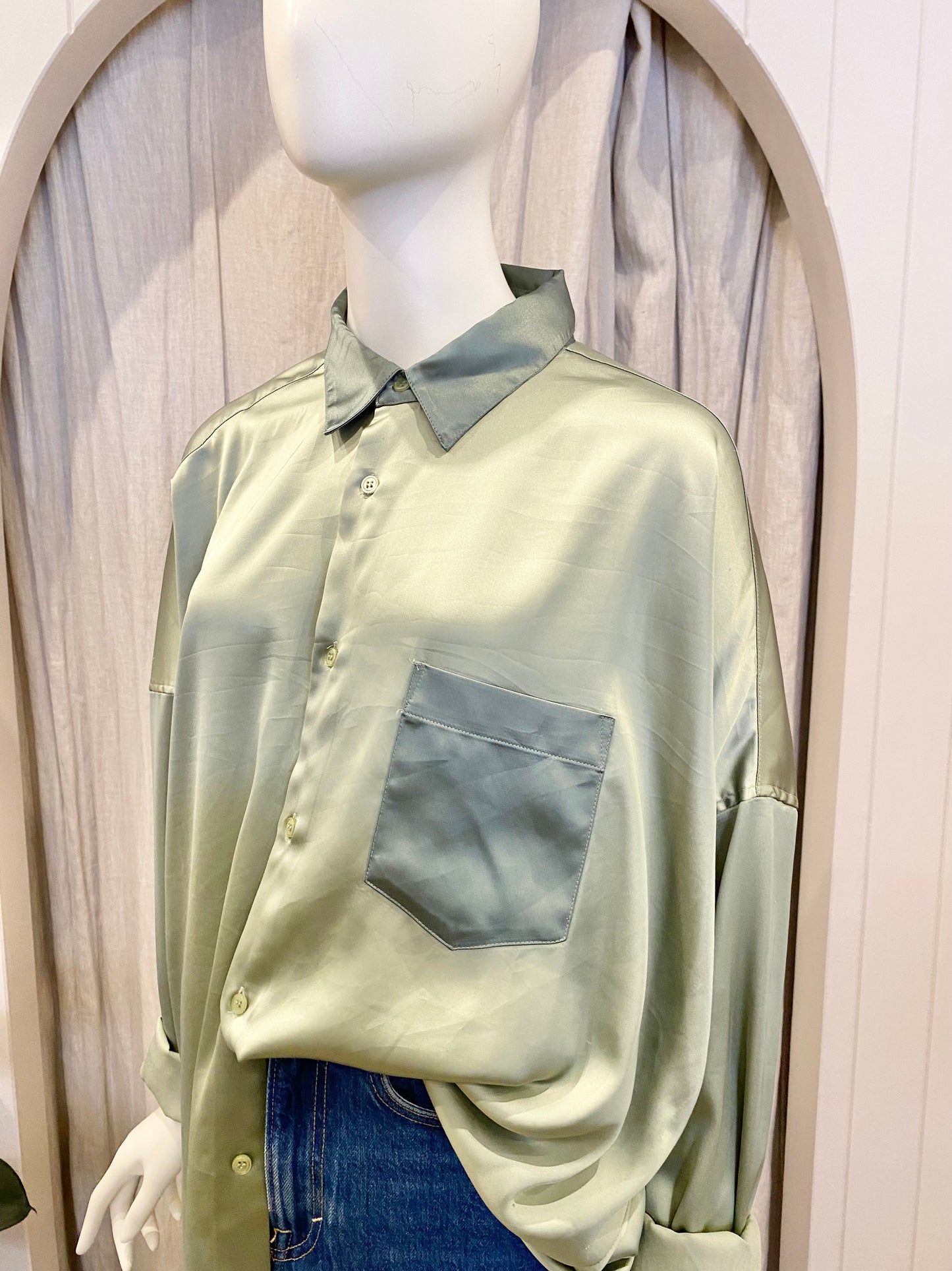Blanca Tabby Shirt in Green - one size