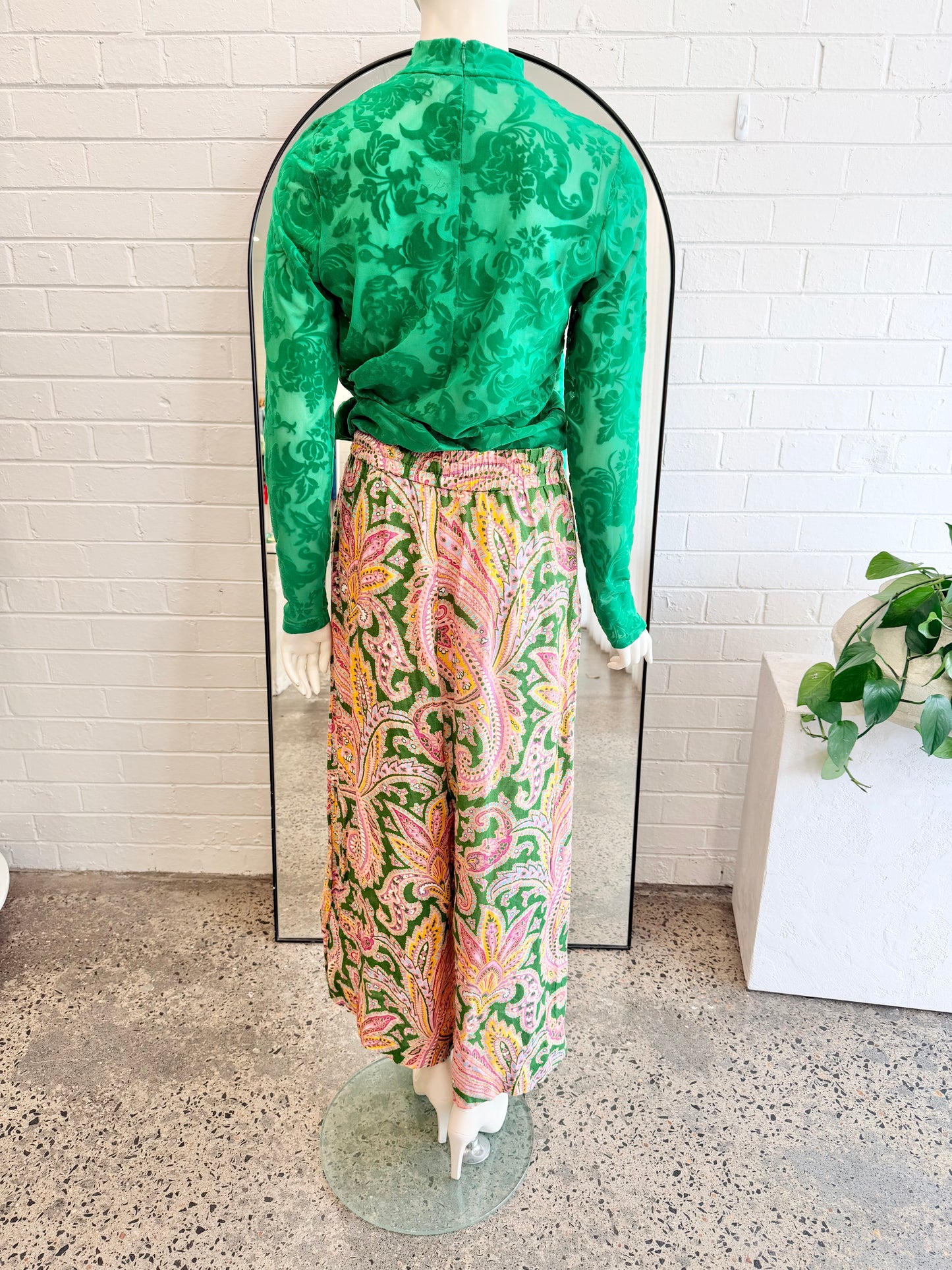 Zimmermann Paisley Print Teddy Drawstring Pants - size 2 (10)