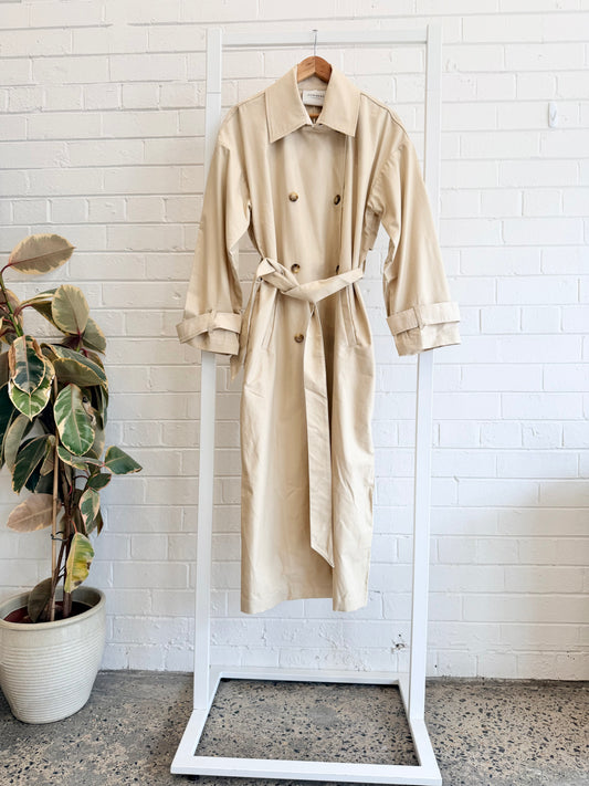Summery Copenhagen Warm Sand Damel Trench Coat - Size M (10 - 12)