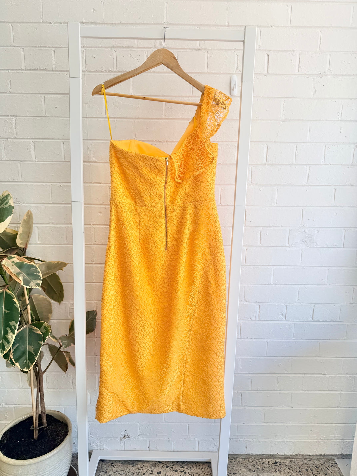 Rebecca Vallace Saffron Baha Strapless Midi Dress - Size 14