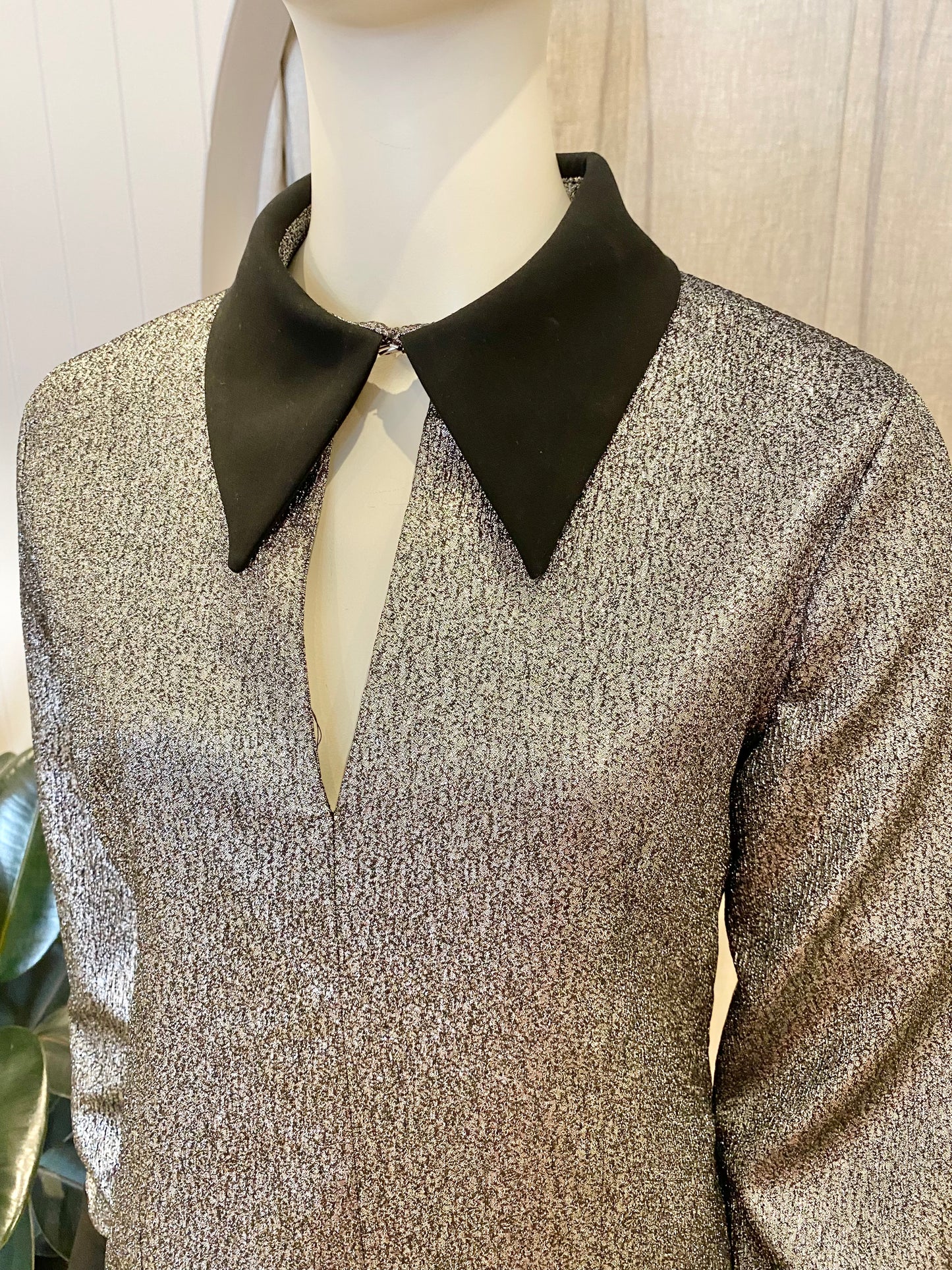 Karen Millen Metallic Tuxedo Dress - Size 14