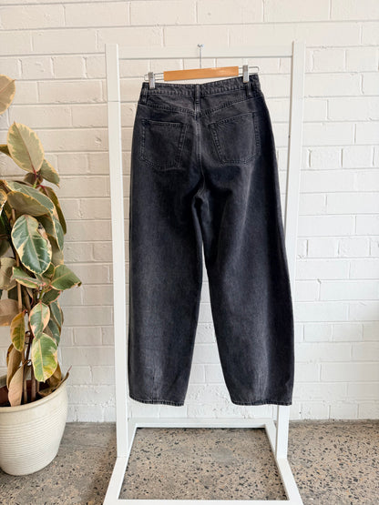 Assembly Label Black Washed Barrel Leg Jeans - Size 26 (8)
