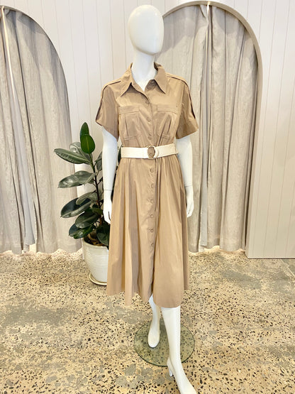 Country Road Camel Linen Midi Skirt - Size 10