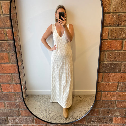 On Parks ‘Siren’ Crochet Dress in White - Size 14