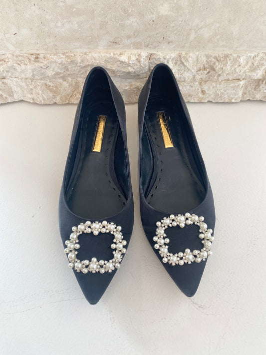 Rupert Sanderson Embelished Ballet Flats - Size 38