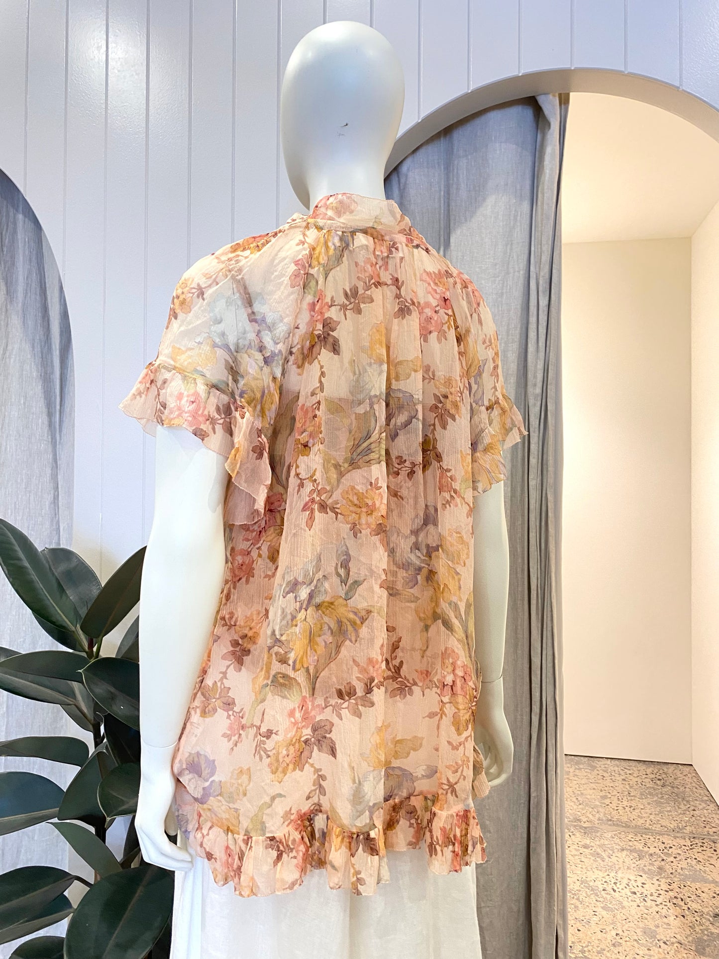 Zimmermann Espionage Tie Neck Blouse - Size 0 (8)