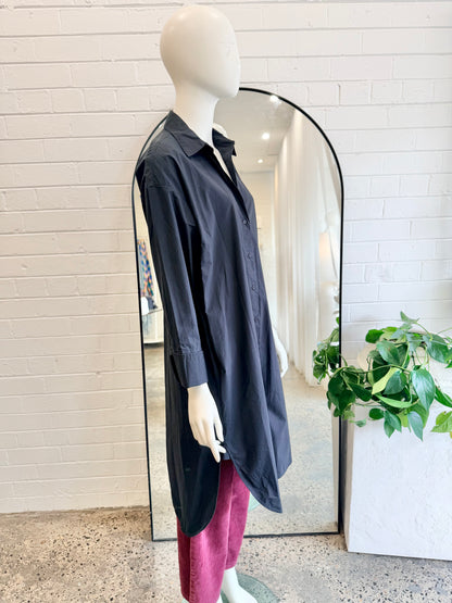 Lee Mathews Black Long Sleeve Shirt Dress - Size 0 (8-10)