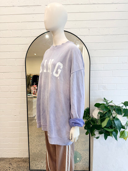 Anine Bing Lilac Tyler Sweatshirt - Size XL (12 - 14)