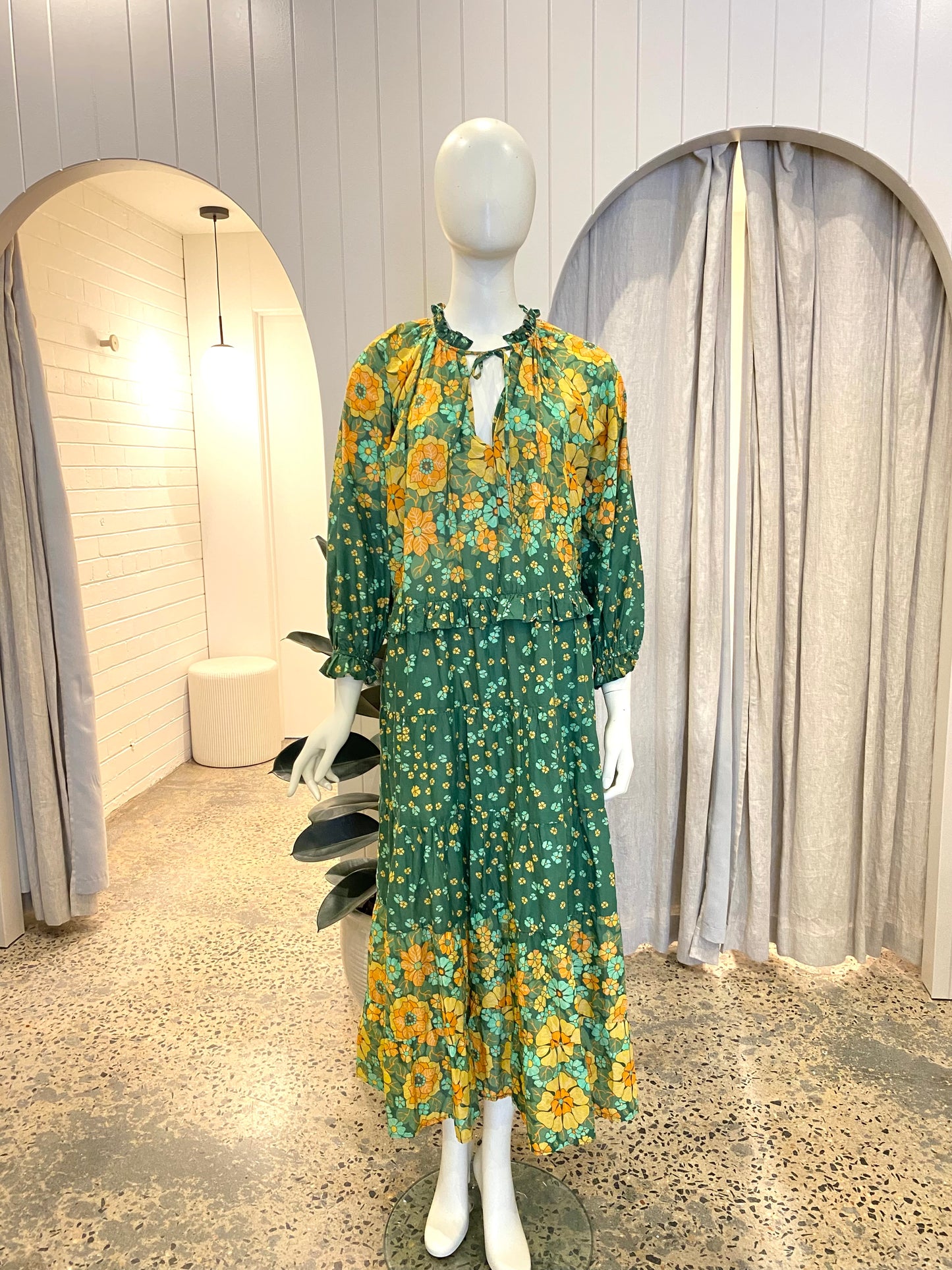 Bohemian Traders Poseidon Ruffle Neck Dress - Size 10