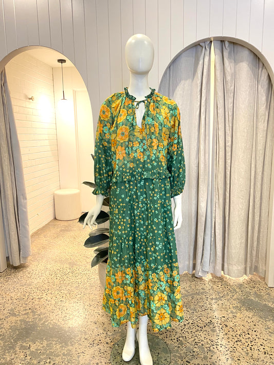 Bohemian Traders Poseidon Ruffle Neck Dress - Size 10