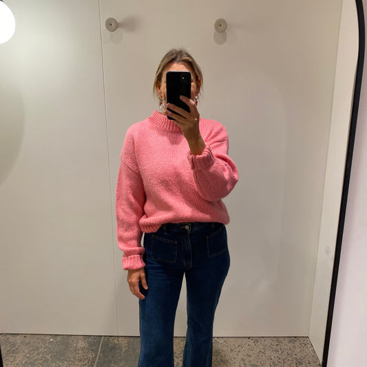 Ena Pelly Pink Louie Wool Blend Knit Jumper - Size 12
