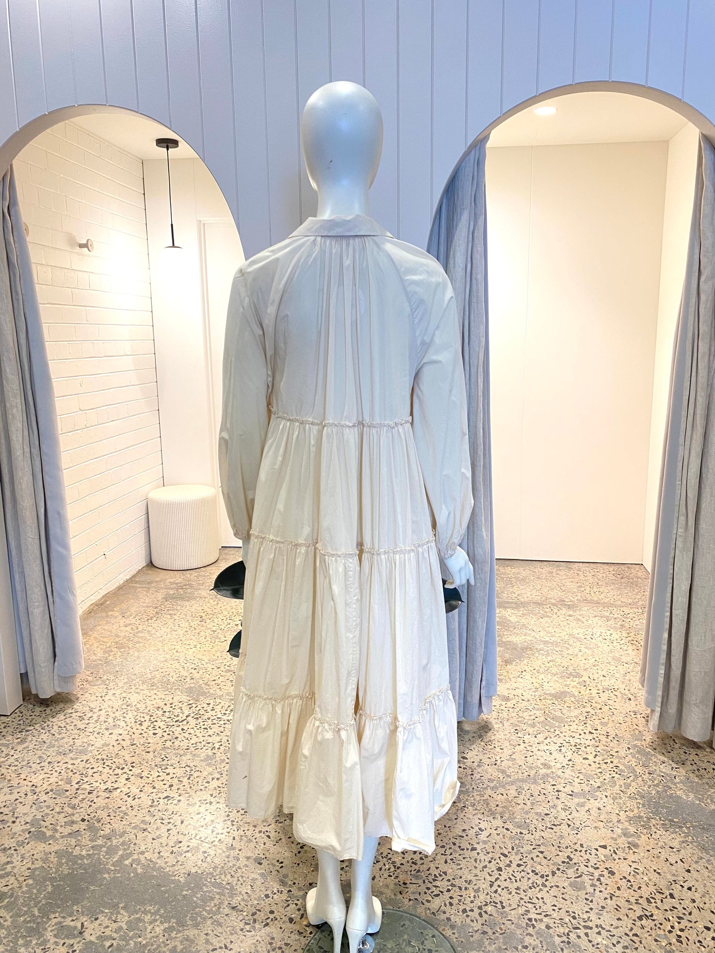 ByTimo Cream Tiered Midi Dress - Size 14