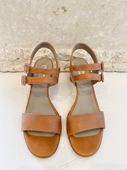 Habbot Rye Heeled Sandal Brown - Size 42