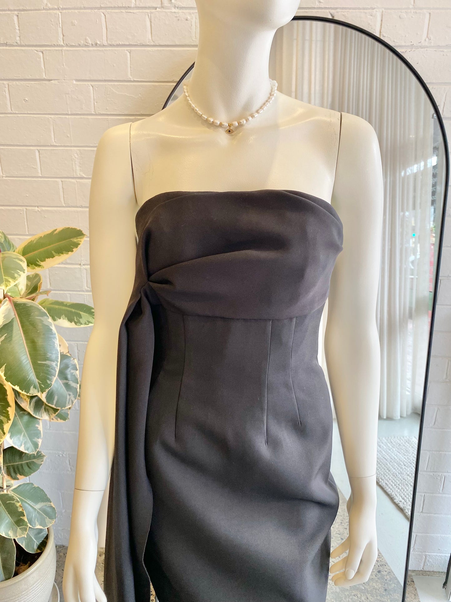 Rachel Gilbert Black Strapless Midi Dress - Size 1 (8)