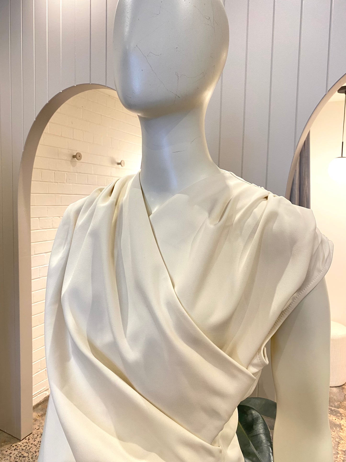 Emerson Studio Cream Wrap Blouse - Size M