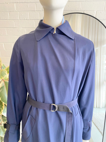 Tara Jarmon Navy Trench Coat - Size 8 - 10