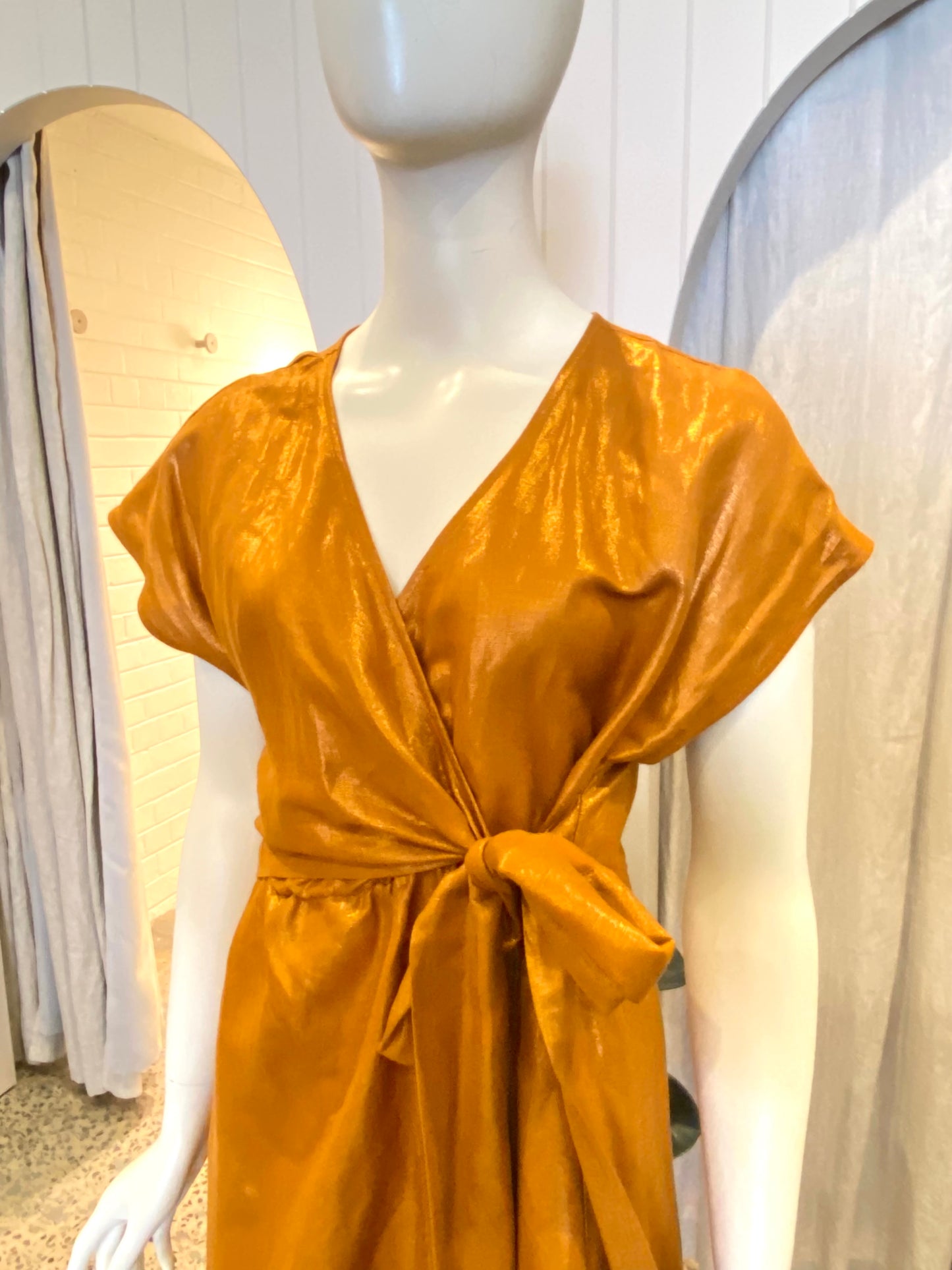 Elk Jopa Midi Dress in Copper - Size 10