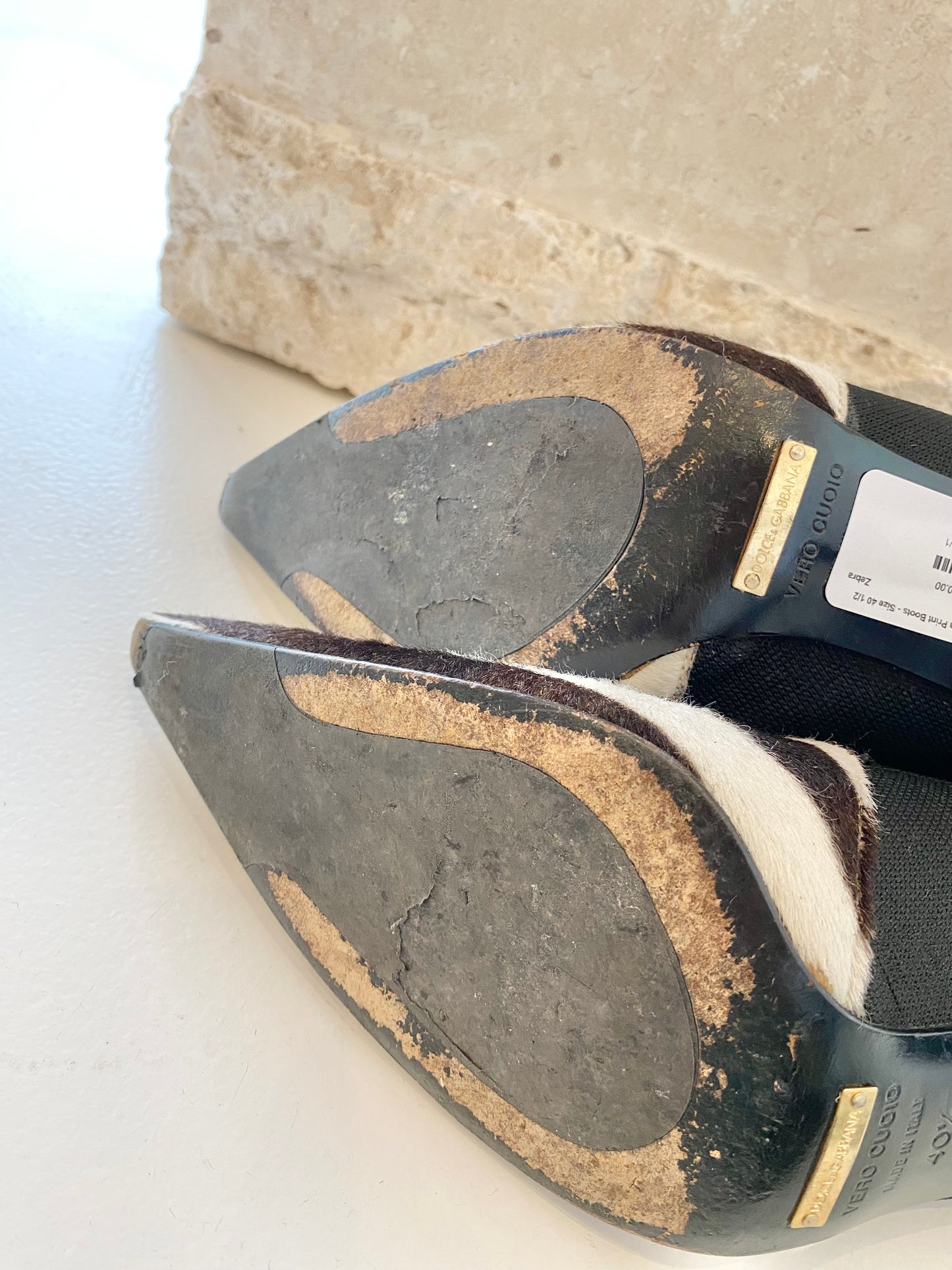 Dolce & Gabbana Zebra Print Boots - Size 40 1/2