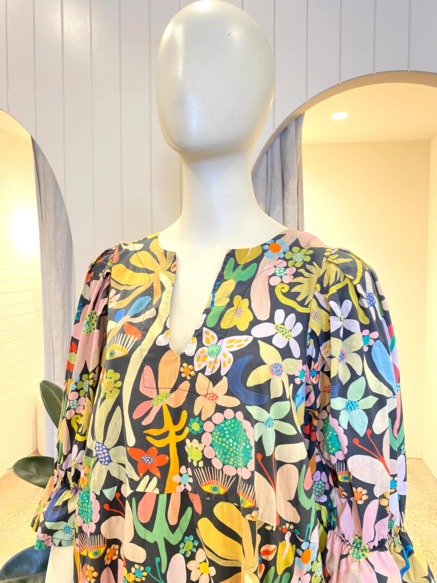 Kuwaii Night Blooms Midi Dress - Size 16