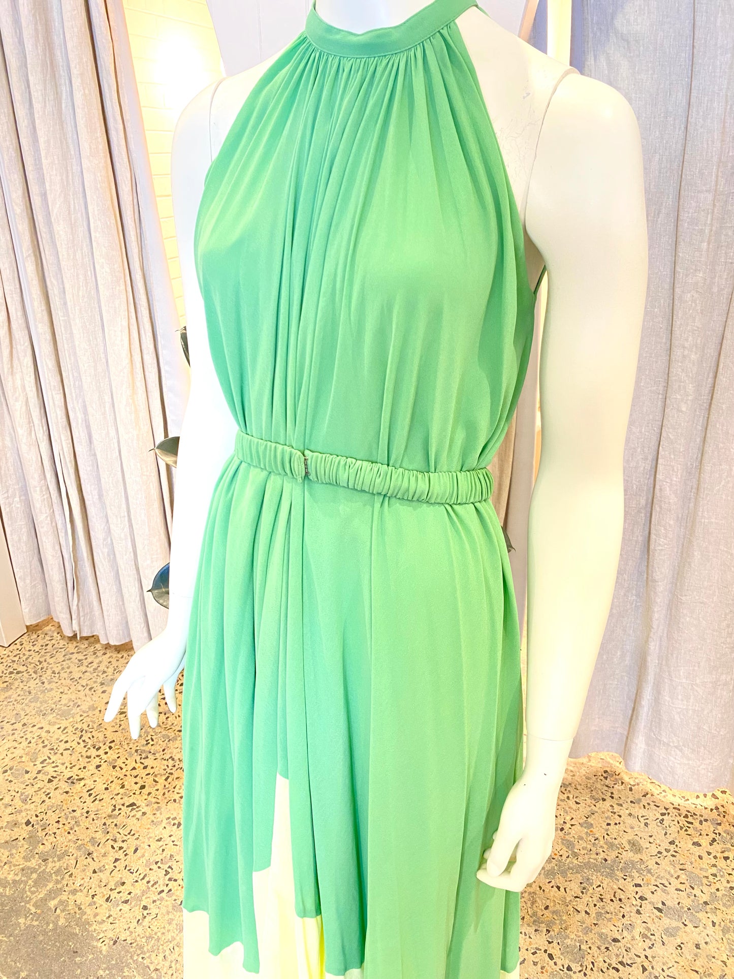 Saloni Irist two tone Georgette Halterneck Maxi Dress - Size 8