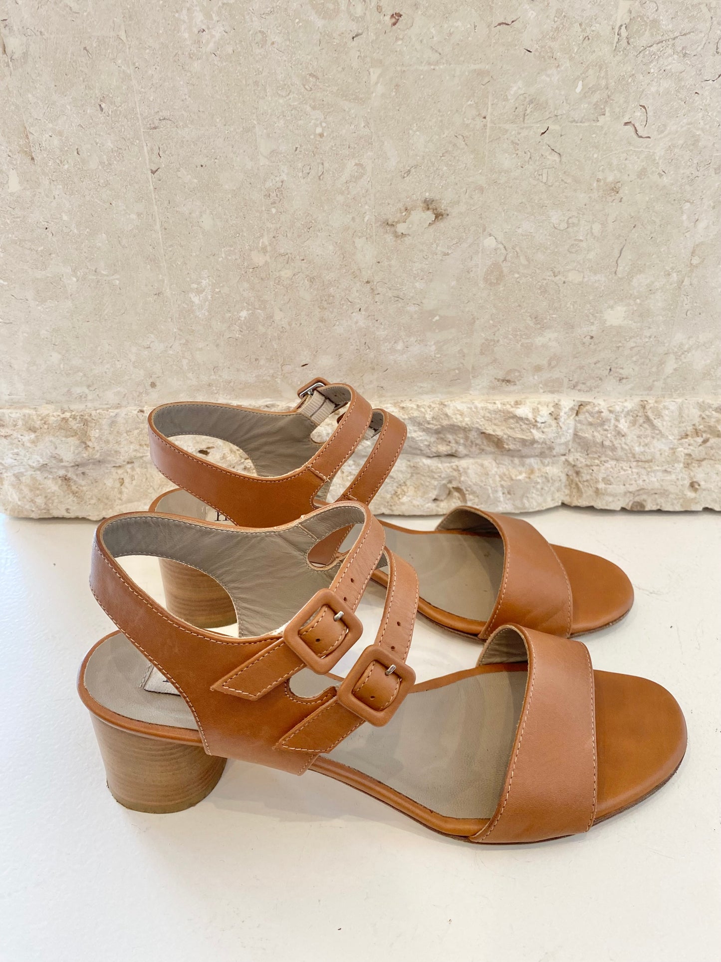 Habbot Rye Heeled Sandal Brown - Size 42