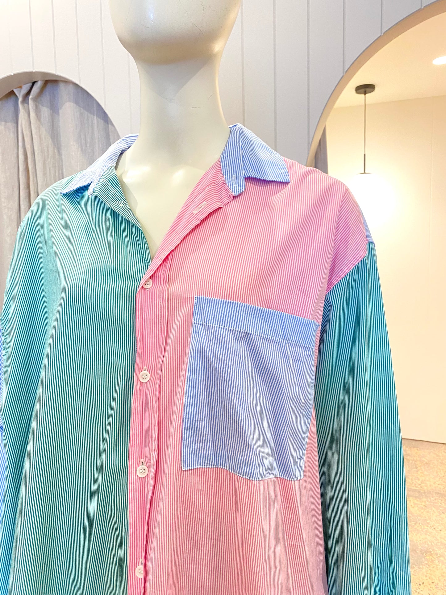 BLANCA Benny Shirt in Rainbow - One Size