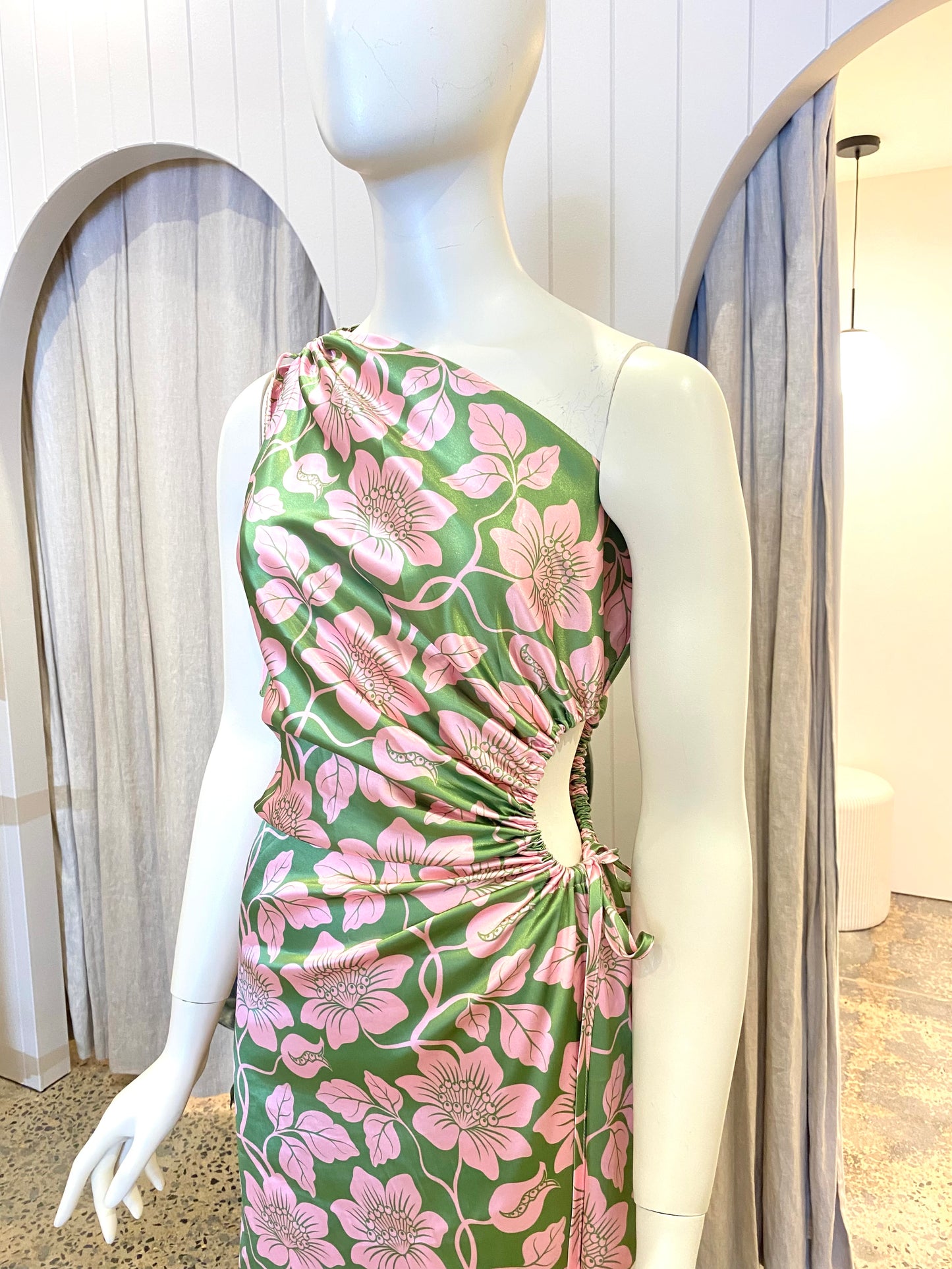 Sonya Moda 'Nour' Maxi Dress in Olive Floral - Size 10