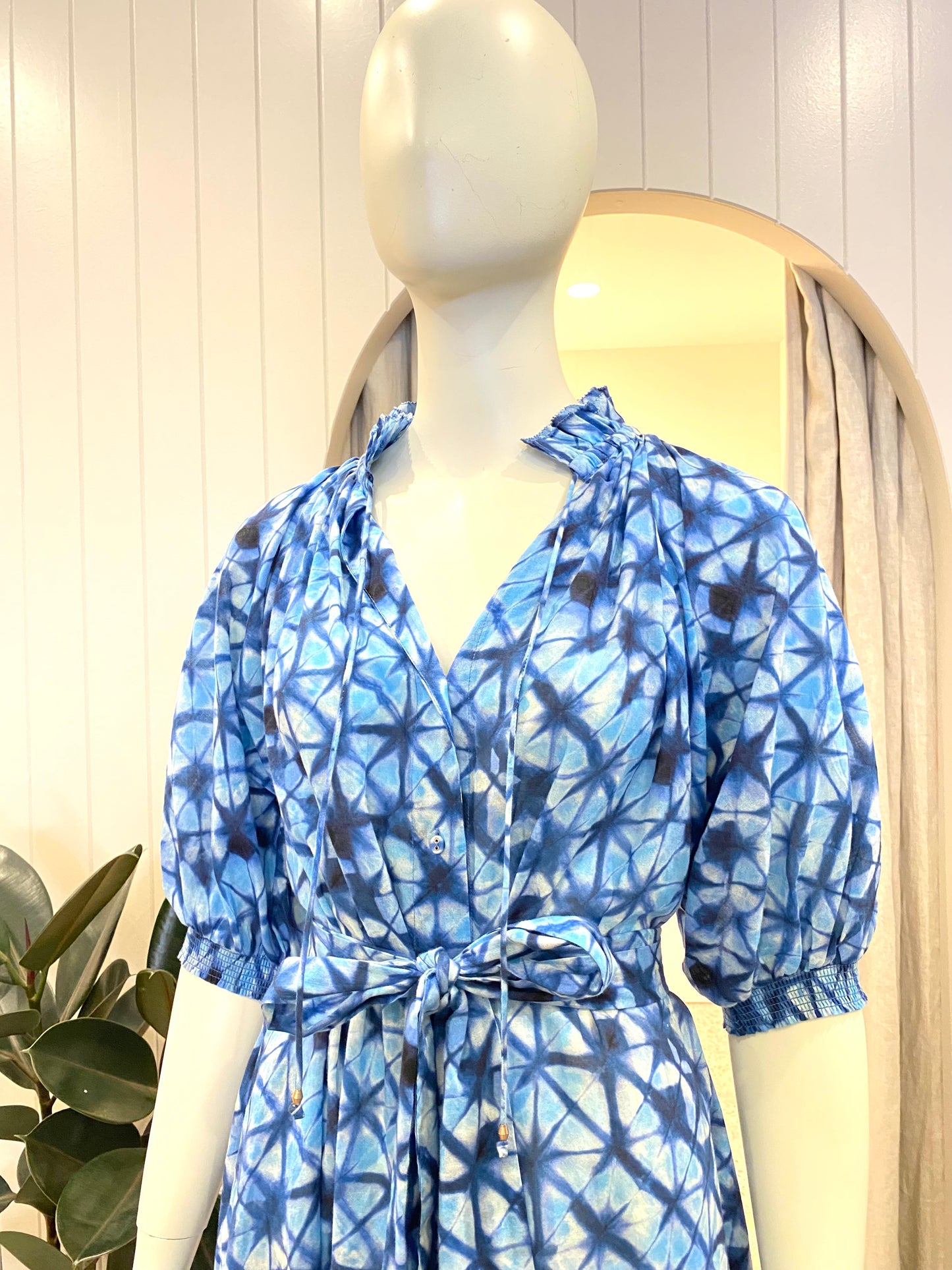 Husk Tie Dye Print midi Dress - Size Small (10)