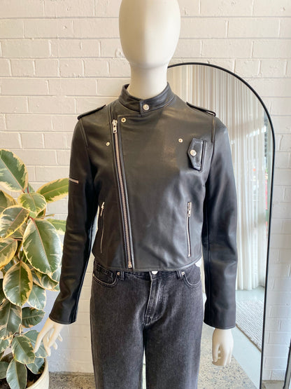 Scanlan Theodore Black Leather Jacket - Size 8/10