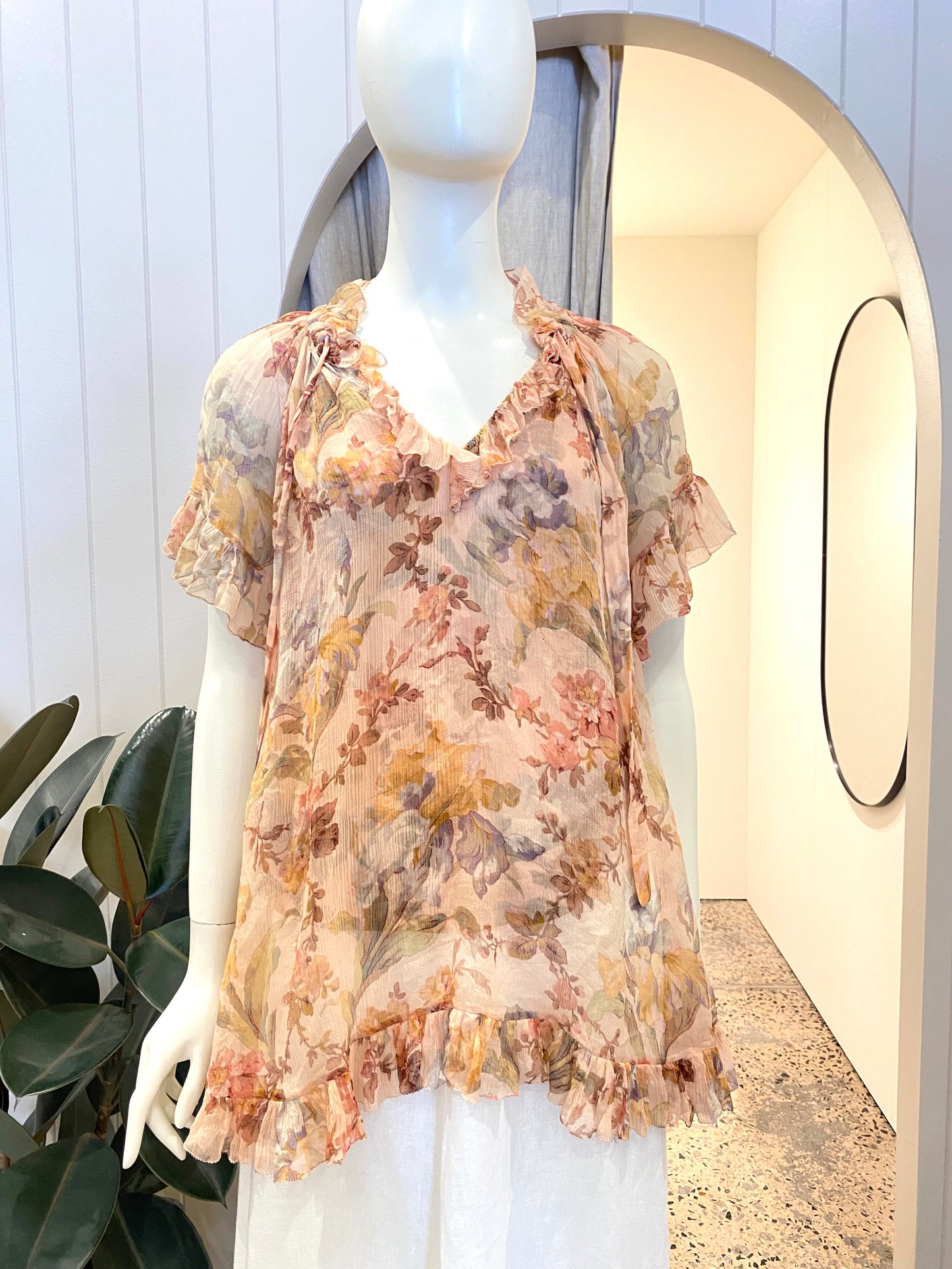 Zimmermann Espionage Tie Neck Blouse - Size 0 (8)