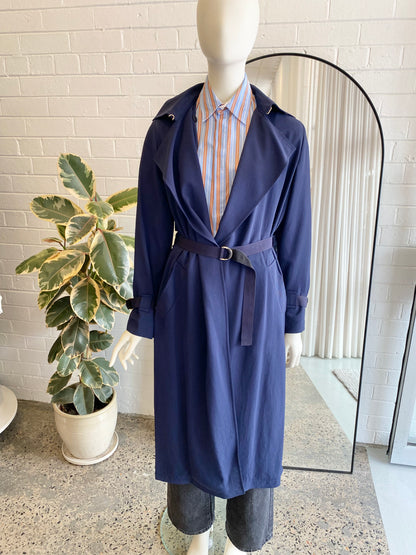 Tara Jarmon Navy Trench Coat - Size 8 - 10