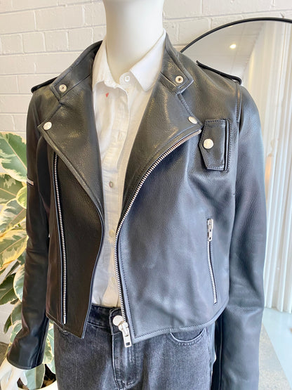 Scanlan Theodore Black Leather Jacket - Size 8/10