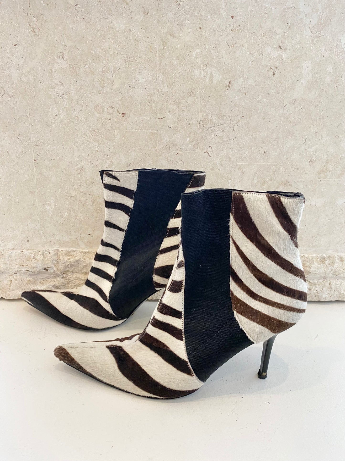 Dolce & Gabbana Zebra Print Boots - Size 40 1/2